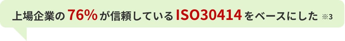 上場企業の76%が信頼しているISO30414担