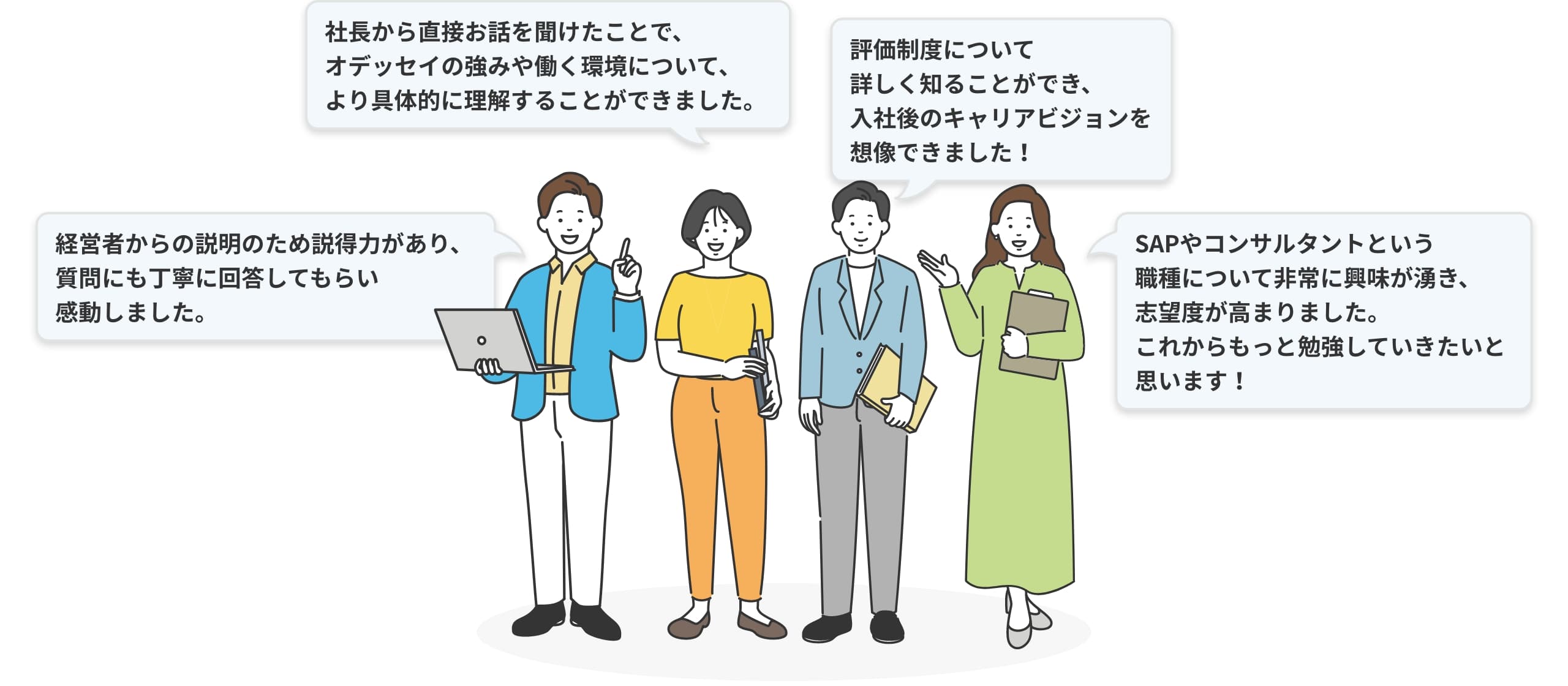 「経営者からの説明のため説得力があり、質問にも丁寧に回答してもらい感動しました。」